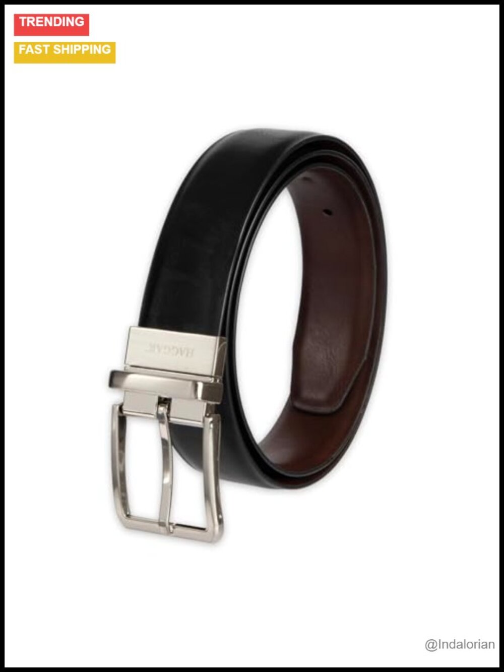 Reversible Leather Belt for Dress Pants Suits Khakis 1.25 Inch Stretch